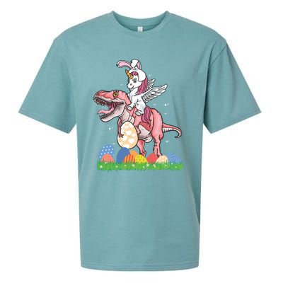 Easter Day Dinosaur Unicorn Bunny Ears Easter Eggs Gift Sueded Cloud Jersey T-Shirt