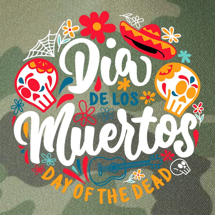 El Dia De Los Muertos Day Of The Dead Skull Sambrero Guitar Legacy Tie Dye Trucker Hat