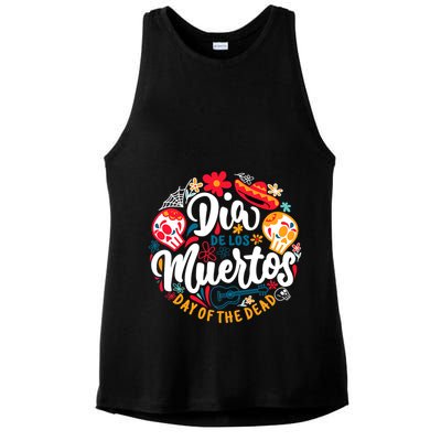 El Dia De Los Muertos Day Of The Dead Skull Sambrero Guitar Ladies PosiCharge Tri-Blend Wicking Tank