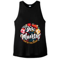 El Dia De Los Muertos Day Of The Dead Skull Sambrero Guitar Ladies PosiCharge Tri-Blend Wicking Tank