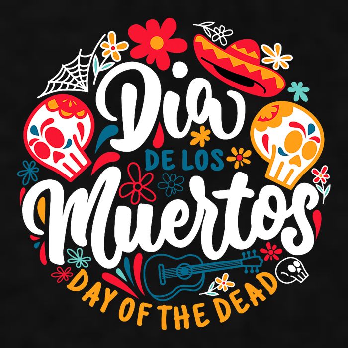 El Dia De Los Muertos Day Of The Dead Skull Sambrero Guitar Ladies PosiCharge Tri-Blend Wicking Tank