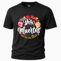 El Dia De Los Muertos Day Of The Dead Skull Sambrero Guitar Cooling Performance Crew T-Shirt