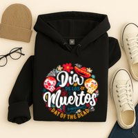 El Dia De Los Muertos Day Of The Dead Skull Sambrero Guitar Hoodie