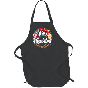 El Dia De Los Muertos Day Of The Dead Skull Sambrero Guitar Full-Length Apron With Pockets