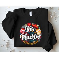 El Dia De Los Muertos Day Of The Dead Skull Sambrero Guitar Sweatshirt
