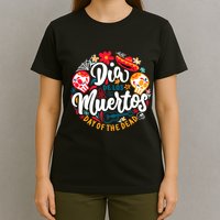 El Dia De Los Muertos Day Of The Dead Skull Sambrero Guitar T-Shirt