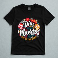 El Dia De Los Muertos Day Of The Dead Skull Sambrero Guitar T-Shirt