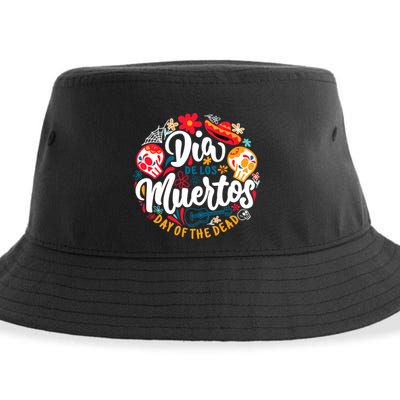 El Dia De Los Muertos Day Of The Dead Skull Sambrero Guitar Sustainable Bucket Hat