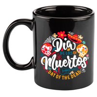 El Dia De Los Muertos Day Of The Dead Skull Sambrero Guitar 11oz C Handle Ceramic Mug