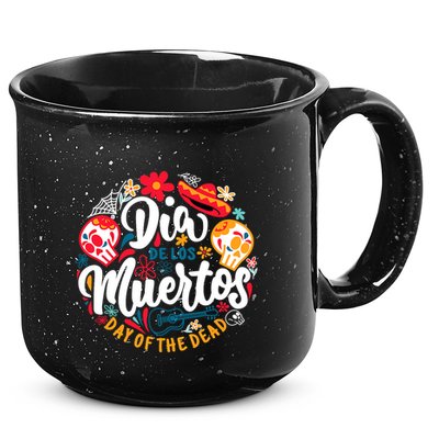 El Dia De Los Muertos Day Of The Dead Skull Sambrero Guitar 15oz Campfire Ceramic Mug