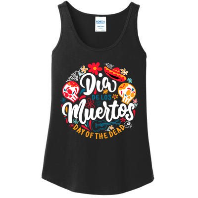 El Dia De Los Muertos Day Of The Dead Skull Sambrero Guitar Ladies Essential Tank