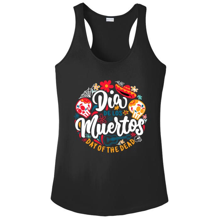 El Dia De Los Muertos Day Of The Dead Skull Sambrero Guitar Ladies PosiCharge Competitor Racerback Tank