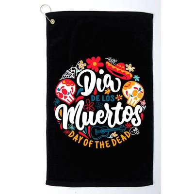 El Dia De Los Muertos Day Of The Dead Skull Sambrero Guitar Golf Towel