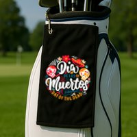 El Dia De Los Muertos Day Of The Dead Skull Sambrero Guitar Golf Towel