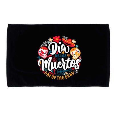 El Dia De Los Muertos Day Of The Dead Skull Sambrero Guitar Microfiber Hand Towel