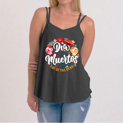 El Dia De Los Muertos Day Of The Dead Skull Sambrero Guitar Women's Strappy Tank