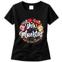 El Dia De Los Muertos Day Of The Dead Skull Sambrero Guitar Womens T-Shirt