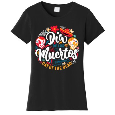 El Dia De Los Muertos Day Of The Dead Skull Sambrero Guitar Women's T-Shirt