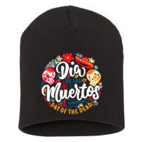 El Dia De Los Muertos Day Of The Dead Skull Sambrero Guitar Short Acrylic Beanie