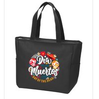 El Dia De Los Muertos Day Of The Dead Skull Sambrero Guitar Zip Tote Bag