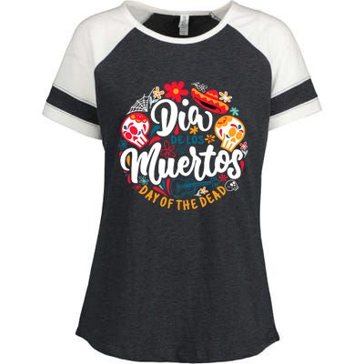 El Dia De Los Muertos Day Of The Dead Skull Sambrero Guitar Enza Ladies Jersey Colorblock Tee