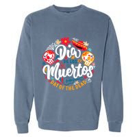 El Dia De Los Muertos Day Of The Dead Skull Sambrero Guitar Garment-Dyed Sweatshirt