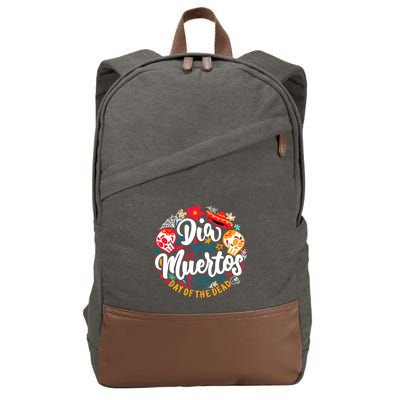 El Dia De Los Muertos Day Of The Dead Skull Sambrero Guitar Cotton Canvas Backpack