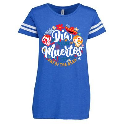 El Dia De Los Muertos Day Of The Dead Skull Sambrero Guitar Enza Ladies Jersey Football T-Shirt