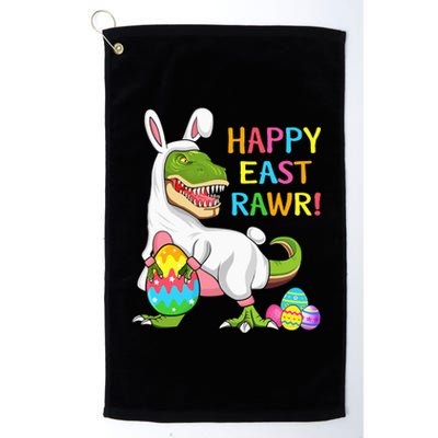 Easter Day Dinosaur Funny Happy Eastrawr T Rex Easter Platinum Collection Golf Towel