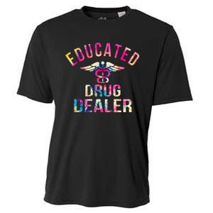 Educated Drug Dealer Nurse Life Funny Nurse Cooling Performance Crew T-Shirt