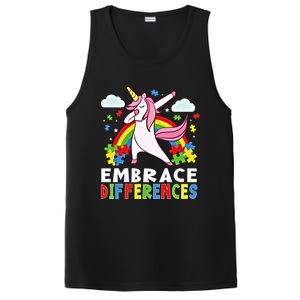 Embrace Differences Dabbing Unicorn Autism Awareness Month Gift PosiCharge Competitor Tank