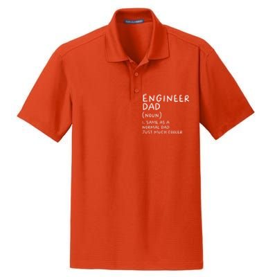 Engineer Dad Definition Funny Engineering Gift Dry Zone Grid Polo