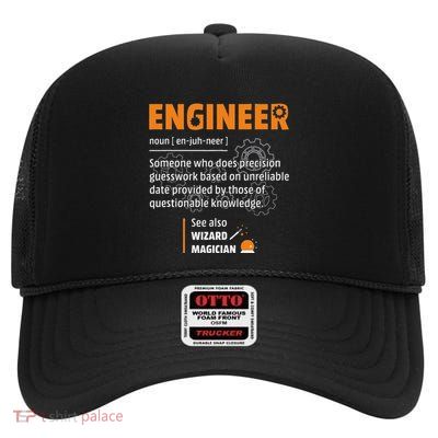 Engineer Definition Description Hilarious Engineering Gift High Crown Mesh Back Trucker Hat