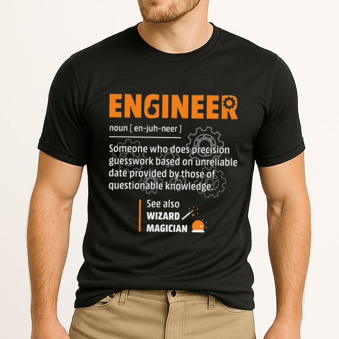 Engineer Definition Description Hilarious Engineering Gift Performance Shirt