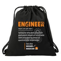 Engineer Definition Description Hilarious Engineering Gift Drawstring Bag