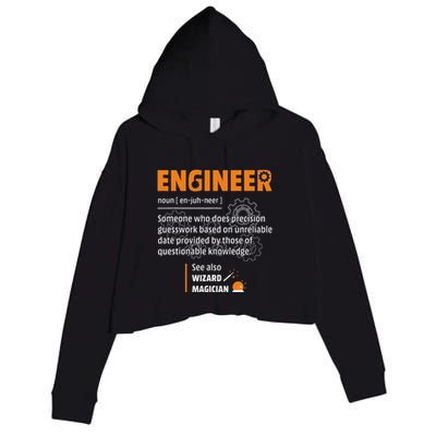Engineer Definition Description Hilarious Engineering Gift Crop Fleece Hoodie