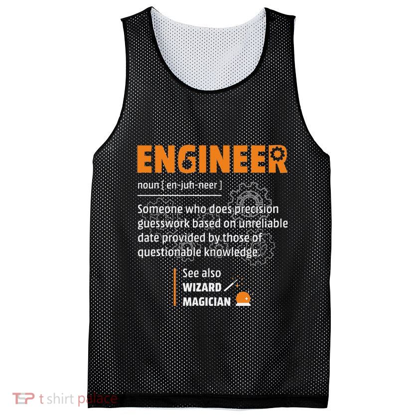 Engineer Definition Description Hilarious Engineering Gift Mesh Reversible Basketball Jersey Tank