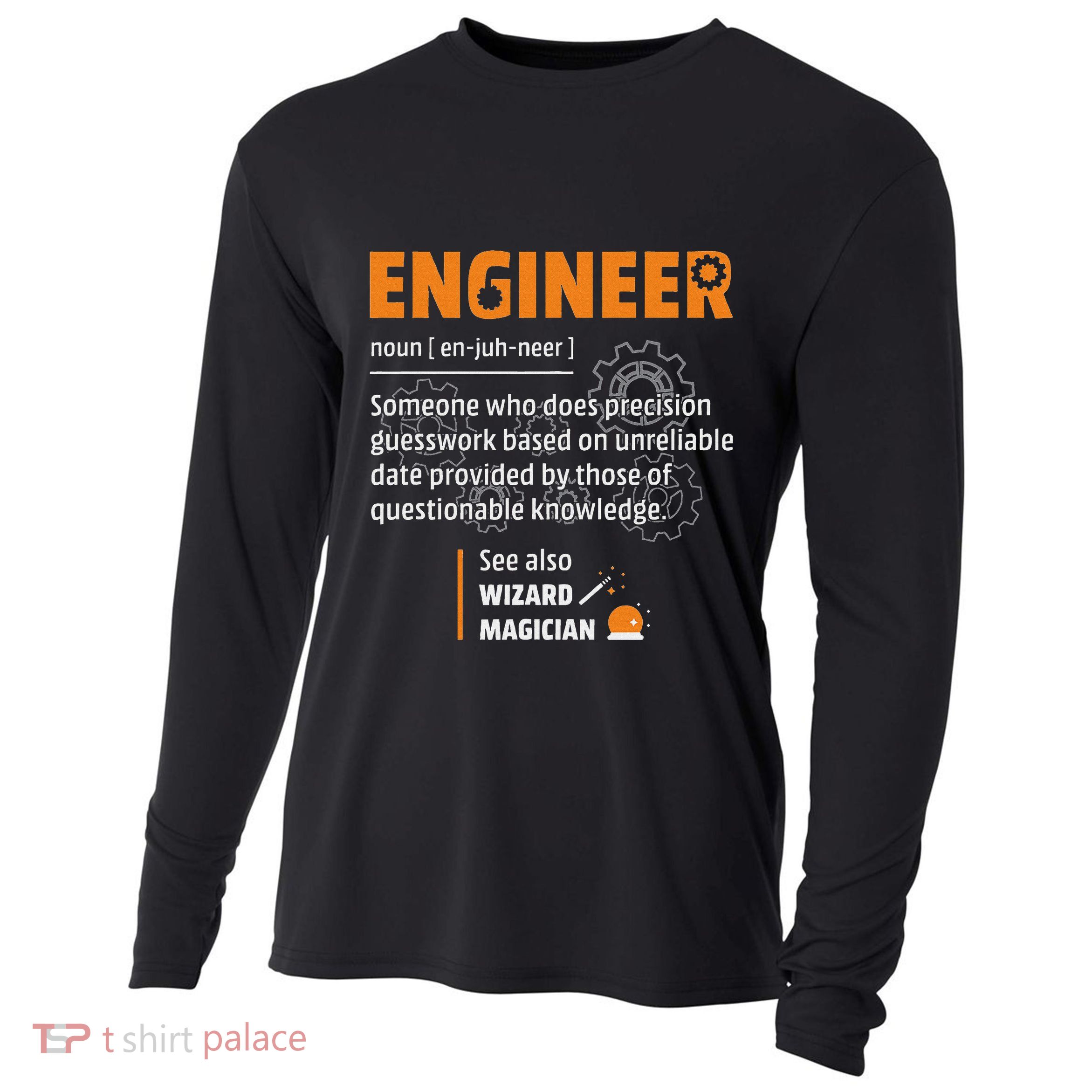 Engineer Definition Description Hilarious Engineering Gift Cooling Performance Long Sleeve Crew