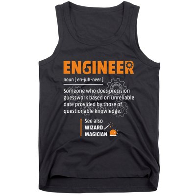 Engineer Definition Description Hilarious Engineering Gift Tank Top