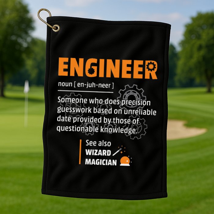 Engineer Definition Description Hilarious Engineering Gift Golf Towel