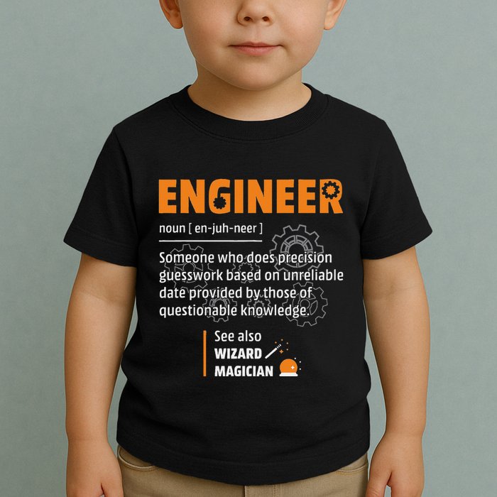 Engineer Definition Description Hilarious Engineering Gift Toddler T-Shirt