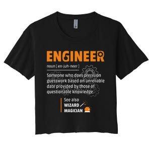 Engineer Definition Description Hilarious Engineering Gift Women's Crop Top Tee