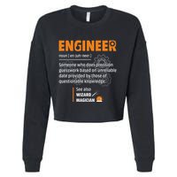 Engineer Definition Description Hilarious Engineering Gift Cropped Pullover Crew