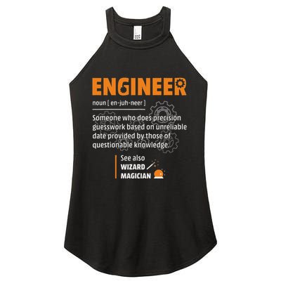 Engineer Definition Description Hilarious Engineering Gift Women's Perfect Tri Rocker Tank