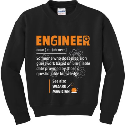 Engineer Definition Description Hilarious Engineering Gift Kids Sweatshirt