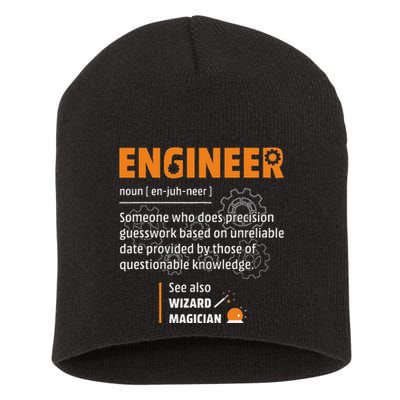 Engineer Definition Description Hilarious Engineering Gift Short Acrylic Beanie