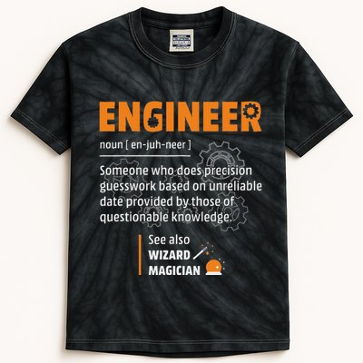Engineer Definition Description Hilarious Engineering Gift Kids Tie-Dye T-Shirt