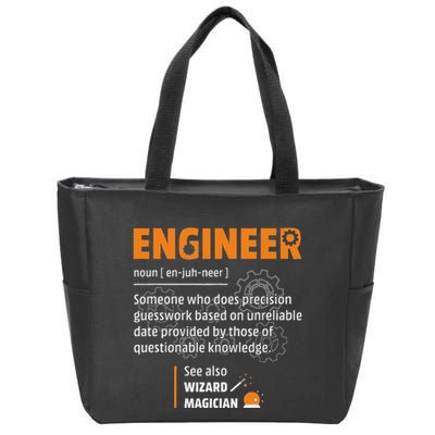 Engineer Definition Description Hilarious Engineering Gift Zip Tote Bag