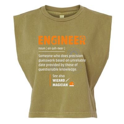 Engineer Definition Description Hilarious Engineering Gift Garment-Dyed Women's Muscle Tee