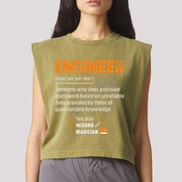 Engineer Definition Description Hilarious Engineering Gift Garment-Dyed Women's Muscle Tee